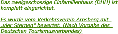Das zweigeschossige Einfamilienhaus (DHH) ist